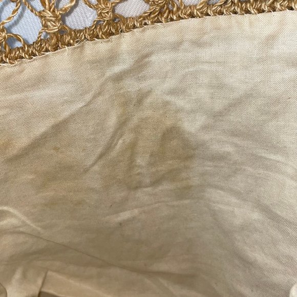 Handmade Straw Natural Raffia Crochet Small Tote Shopper Bag Cotton Lining sta - Picture 7 of 10